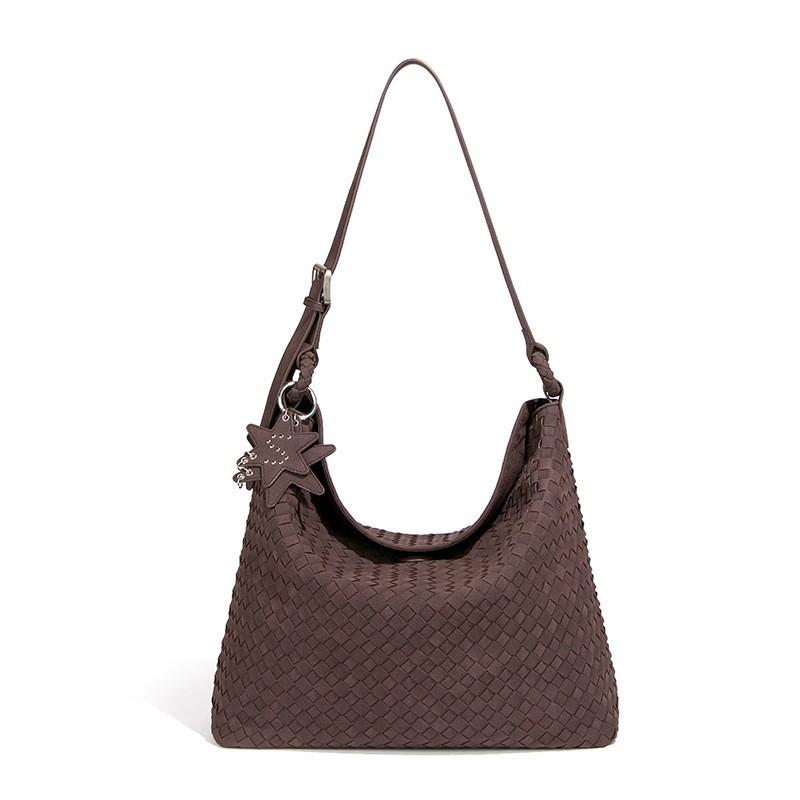 Bolso de Cubo Tejido Hecho a Mano para Mujer de Otoño e Invierno, Bolso de Mano Mate, Bolso Cruzado Diagonal de Hombro Único Estilo Retro