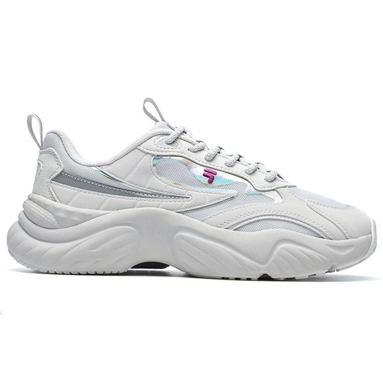 Fila Fusion Conch Sneakers Synthetic Leather Fabric TPU Trendy Sports Low-Top Casual Shoes Women Sneakers Gray Silver T12W217303FNS