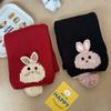 Falling Pool Knitwear: Cute Cartoon Rabbit Scarf, Women's Warm Winter Wool Neck Warmer.