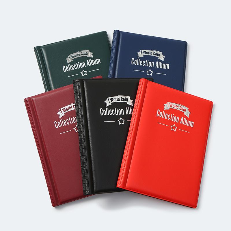 Kniha na sbírku mincí se 120 kapsami 10 stran Držák na sbírku mincí Album Organizér na pamětní mince Úložný prostor