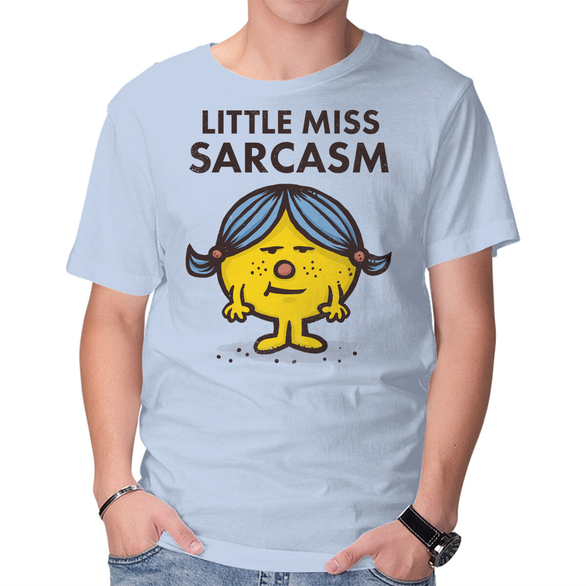 Unisex Crew Neck T-Shirt Little Miss Sarcasm Graphic Short Sleeve Casual Tee XXXL