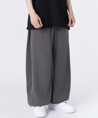 UNDEROFF Side Pleated Wide Balloon Jogger Sweatpants 5 Colors Dark Gray
