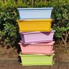 1Set Plastic Vegetable Planters Rectangular Flowerpots For Balcony Indoor Gardening Breathable Plants Pots Garden Tools