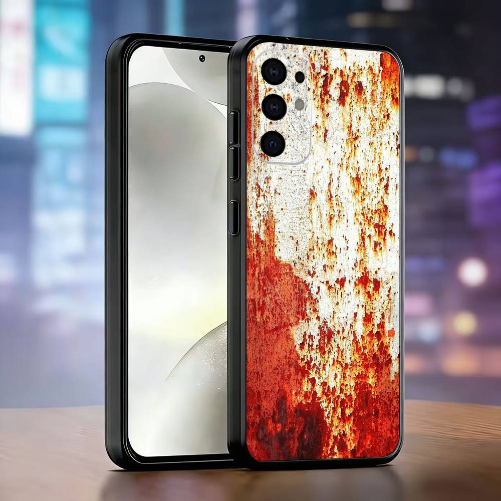 Retro Industrial Style Rusty Phone Case For Samsung S25,S24,S21,S22,S23,S30,Ultra,S20,Plus,Fe,Soft Silicone Black Cover