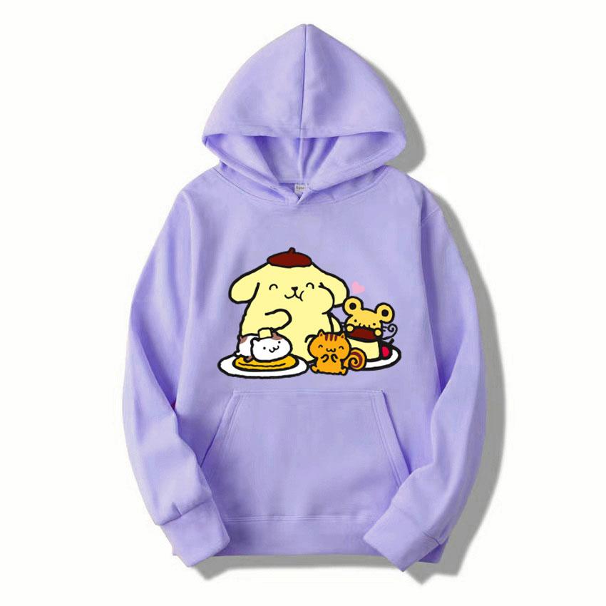 2025 new fashion Men's and women's hooded sweatshirts Purin cartoon fluffy sweater couple's yellow sportswear spring autumn