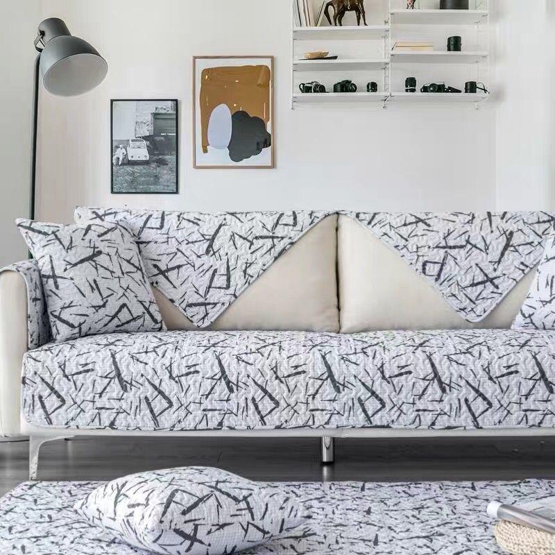 Cotton Twill Sofa Cushion Seat Cushion Four-season Universal Non-slip Fabric Full Cover Living Room Pure Cotton Sofa Towel