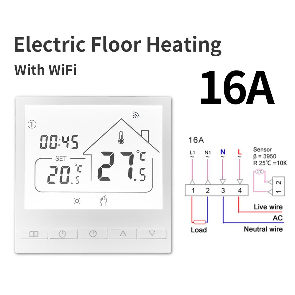 Tuya WiFi Smart Thermostat Water/Gas Boiler Electric Floor Water Heating Temperature Controller APP voice control Goole Home