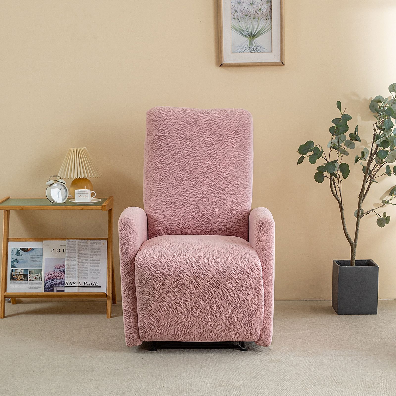 Утолщенный жаккардовый эластичный чехол для дивана-массажера с раздельными частями функциональный чехол для одноместного дивана-реклайнера для отдыха в космической капсуле M Chivas Petit 3890₽