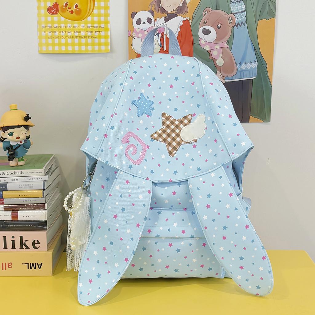 School Bag New Polka Dot Bunny Ear Backpack Casual Fresh Cute Backpack for Middle and High School Girls Backpack