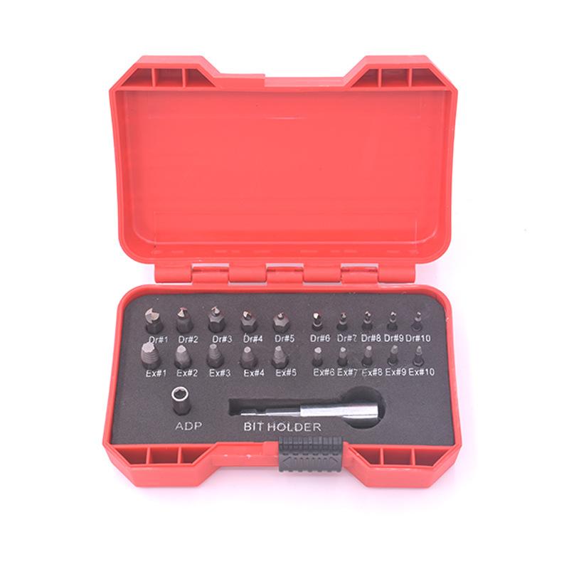 22Pcs Screw Remover Set, High-speed Steel Anti-tooth and Anti-wire Removal Tool, Damaged Screw Remover