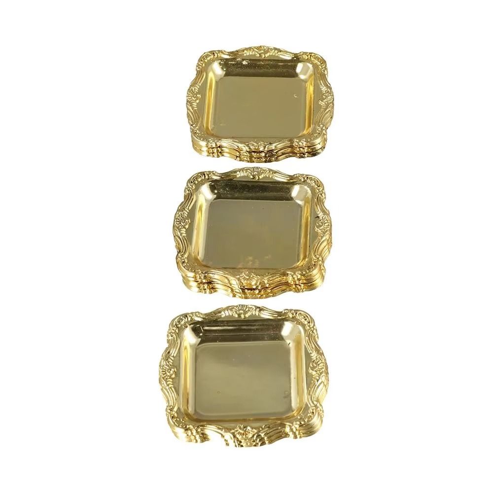 10Pcs Gold Silver Storage Tray Mini Size Display Tray Portable Jewelry Tray for Home Party Decor
