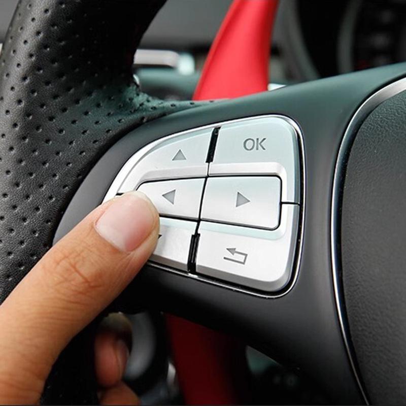 Car Styling Steering Wheel Button Trim for Mercedes For Benz E Class M Class G Class SLK Models for Audio Control