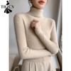 Women's Fashion Casual Fall Winter Solid Color Print Long Sleeve High Neck Sweaters