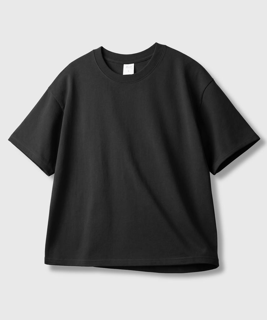 JEMUT Men'S Crop Silket Short Sleeve T-Shirt Black Kjst2709