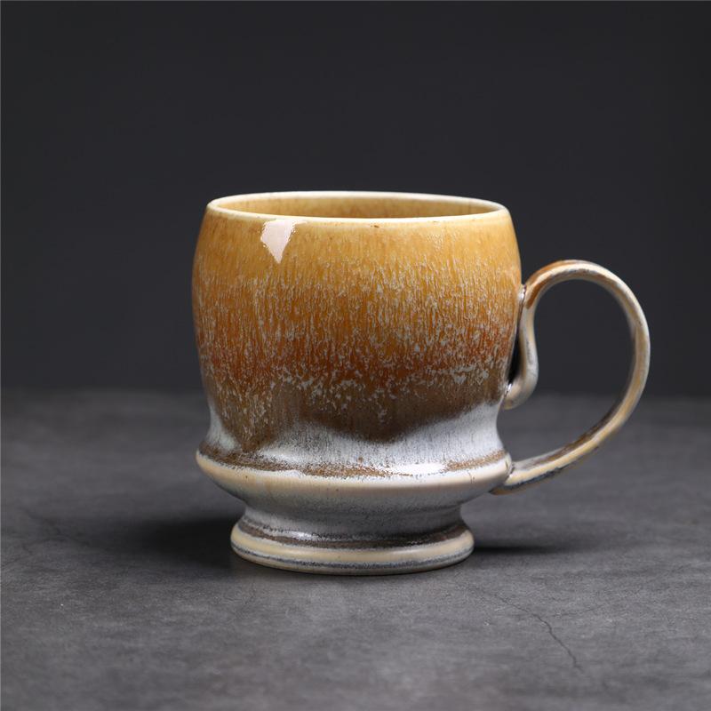 Tasse en céramique de grande capacité de style moyen-oriental Grand approvisionnement Tasse à eau à glaçure changeante au four Tasse à café rétro