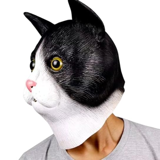 [IMPACT Online] Cat Headgear Animal Mask, Halloween Cosplay, Funny Animal Realistic Mask (1 Cat)