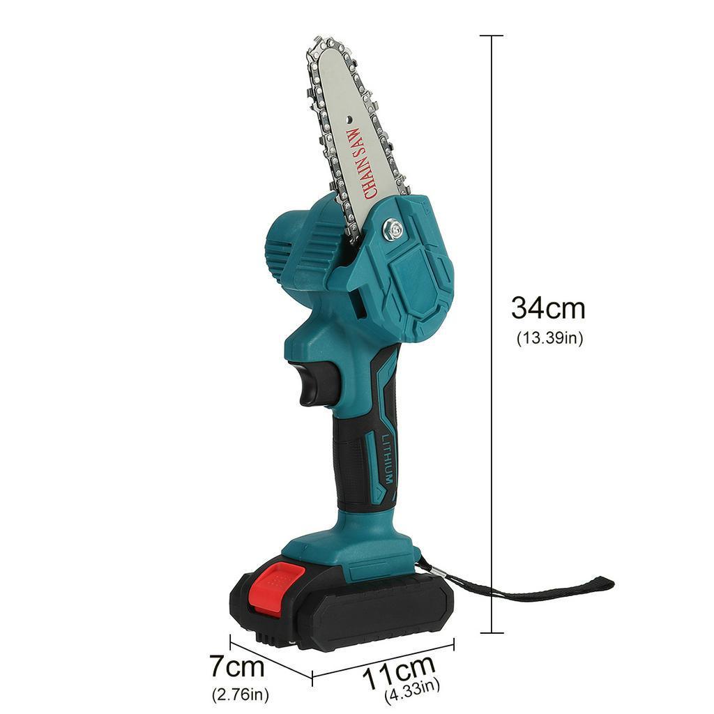 4-Inches  24V Cordless Electric Chain Saw Protable Chainsaw W/ 1 or 2Pcs Batteries For Tree Branch Wood Cutting
