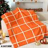 Tangerine Tile Checker Winter Summer Flannel Blanket Throw Fleece Soft Fuzzy Plush Cozy Fleece Blankets for Sofa Ideal Gifts