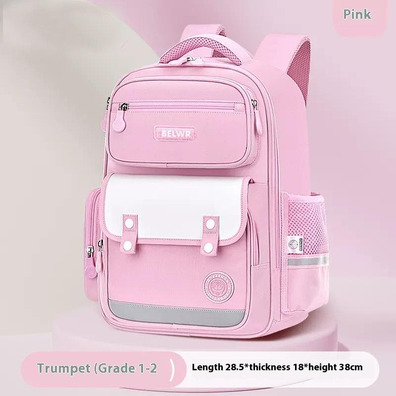 Barneskoletaske Gutter og Jenter Ny Ryggbeskyttelse Lett Stor Kapasitet Ryggsekk