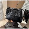 Women Bowknot Pu Shoulder Bag Large Capacity Bag With Adjustable Shoulder Strap Shopping Bag Stylish Fashion Solid Color Handbag