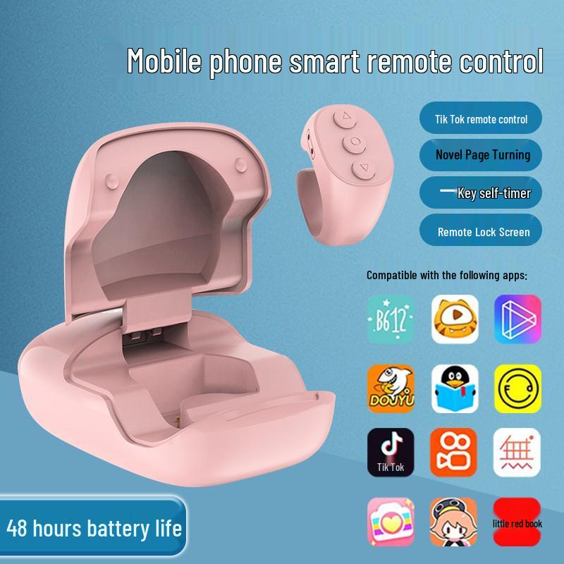 Bluetooth Finger Ring Remote Control with Charging Case: Camera & TikTok Selfie Controller