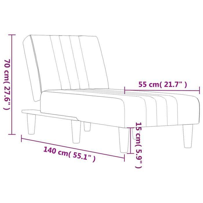 VidaXL Chaise Longue Light Grey Velvet 352826