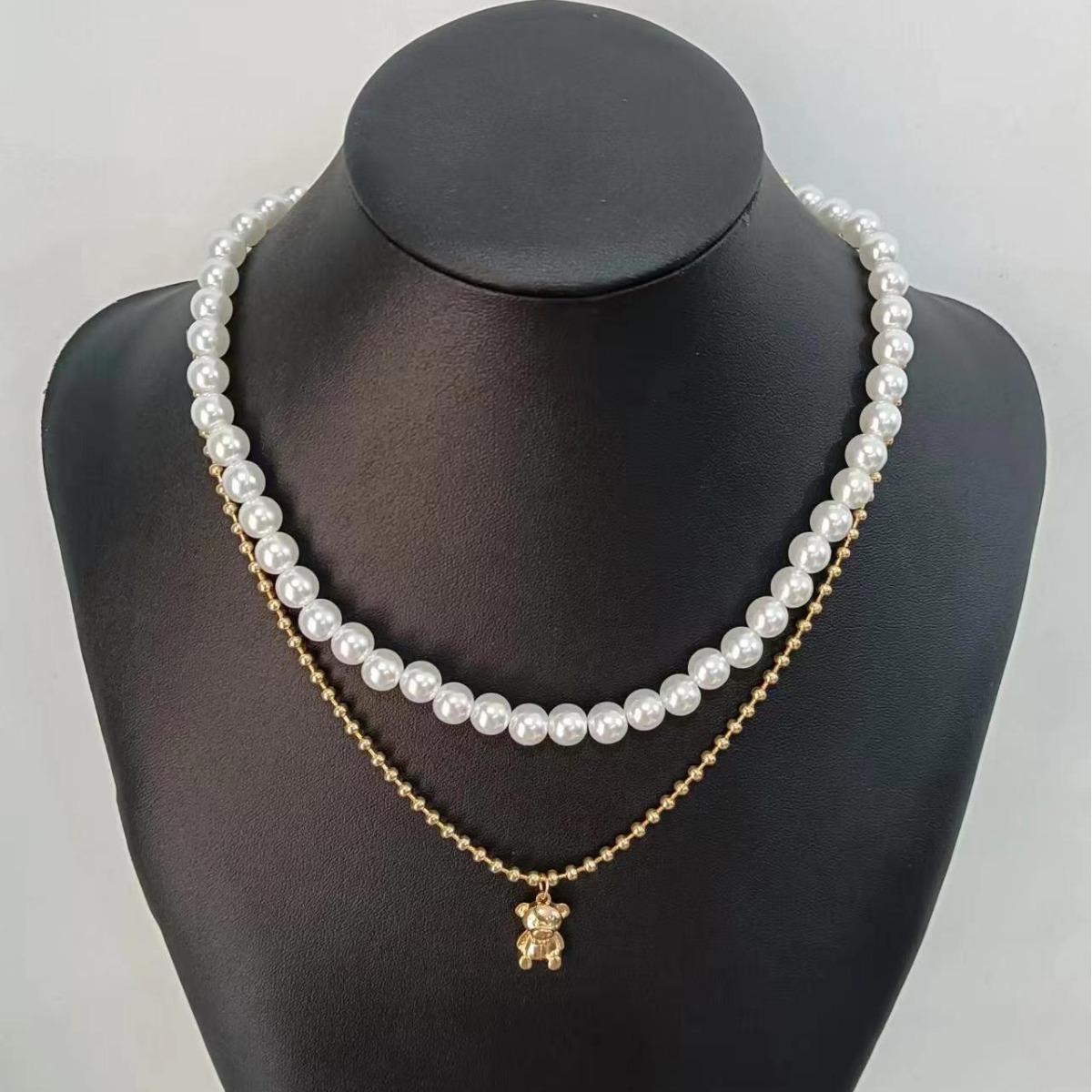 

ZAKOL Модные ожерелья-подвески с бусинами из имитации циркона в виде медведя для женщин и мужчин, золотистого цвета, нить, капля, цепочка для ключицы, чокер, циркон