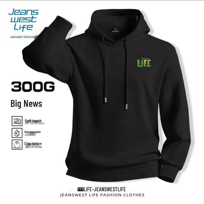Jeanswest Life Men's Heavyweight Casual Hooded Sweatshirt