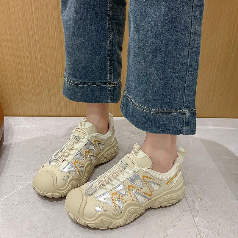 Trendy Spring/Summer Breathable Mesh Hiking Shoes - Thick Sole Casual Dad Style EU 35