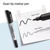 3/48 Pcs Waterproof Marker Pen Oil Permanent Dual Tip 0.5/1.0 mm Nib Black Painting Marker Pens Set Art School Office Stationery