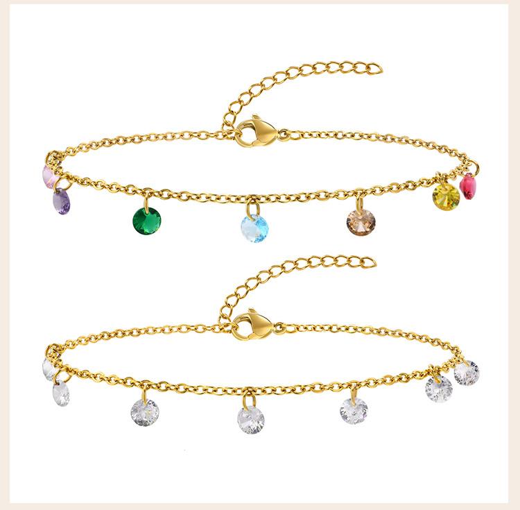 Charms Cubic Zirconia Anklet Bracelet On Leg for Women, Summer CZ Foot Chain, Elegant Delicate Beach Holiday Gift