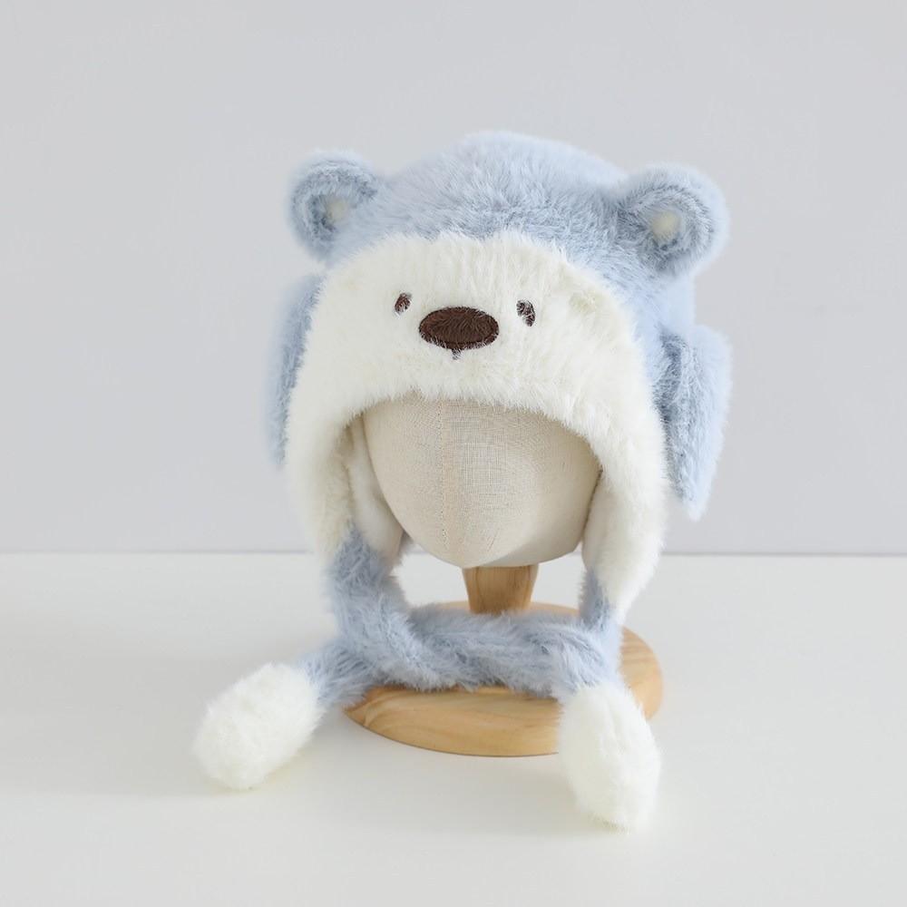 Thick Moving Ear Earflap Hat Squeaky Design Plush Winter Hat Fun Cartoon Animal Hat Aged 4-7 Years