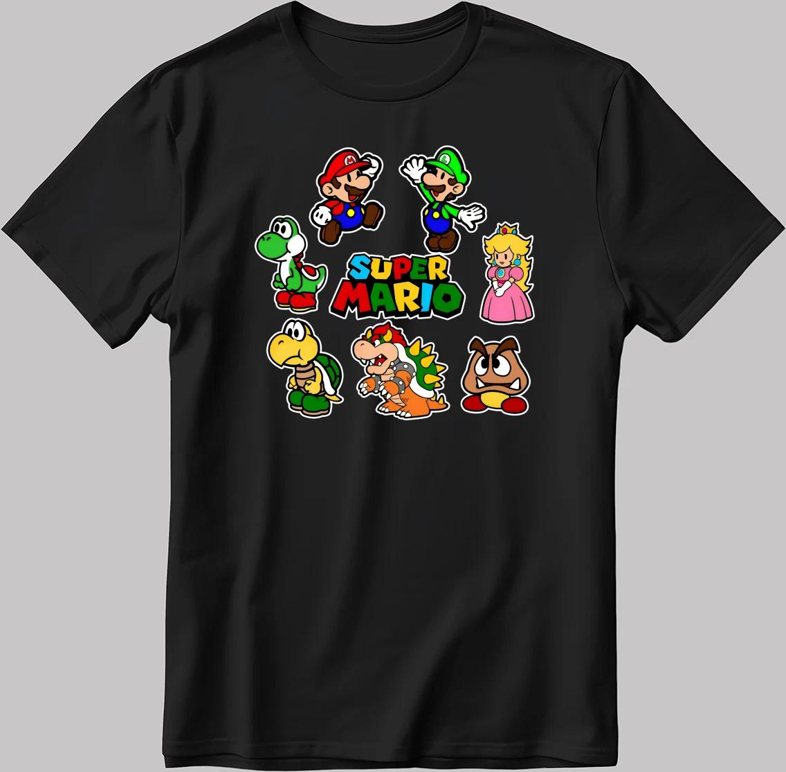 Super Mario Bros. White-Black Men/Women T Shirt AB200 S