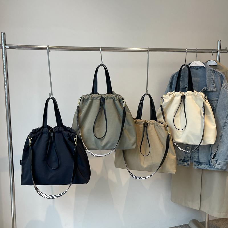 Большая вместительная сумка-ведро с завязками на шнурке женская сумка через плечо сумка — фото 10