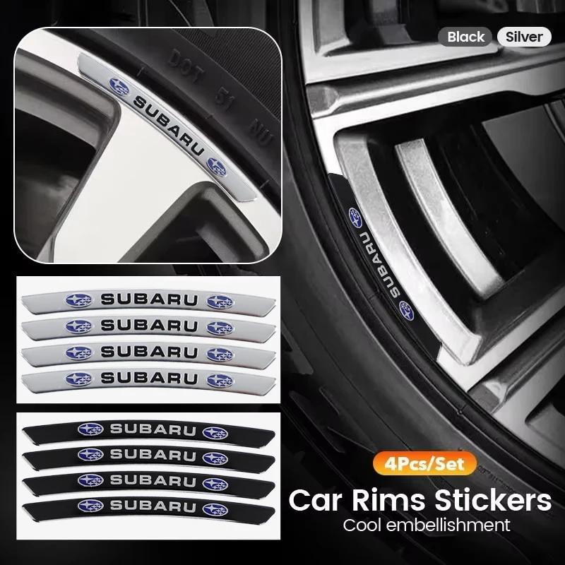 4Pcs Car Wheel Rim Stickers Auto Tire Decorative Decals Emblem For Subaru Impreza Legacy WRX STI BRZ Forester Outback Valve Cap X111