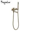 BagnoLux Single Holder Dual Control Wall Mounted Brushed Gold Black Brass Hot and Cold Bathroom Bathtub Faucet Tub Shower Set