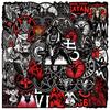 50 Gothic Dark Style Graffiti Stickers for Phone Cases, Guitars, Tablets, and Laptops.