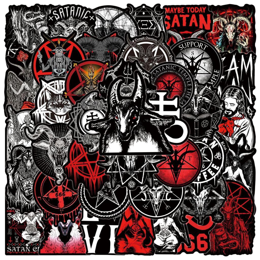 50 Gothic Dark Style Graffiti Stickers for Phone Cases, Guitars, Tablets, and Laptops.
