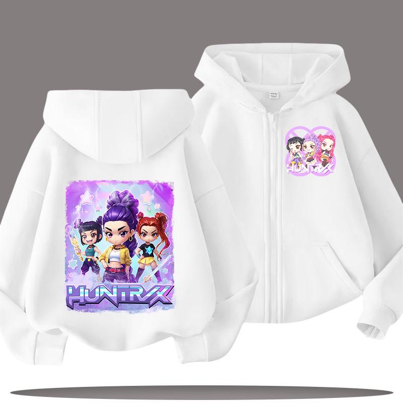Hoodies Sweatshirts Mädchen Kinder Reißverschluss-Sweatshirt Cartoon-Druck Mode-Hoodie Kinderbekleidung Kleines Mädchen Sweatshirt Top