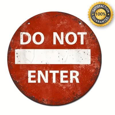 1pc Vintage Metal Round Aluminum Sign, Do Not Enter Tin Sign, Wall Art Decoration, Vintage Garage Wall Decor
