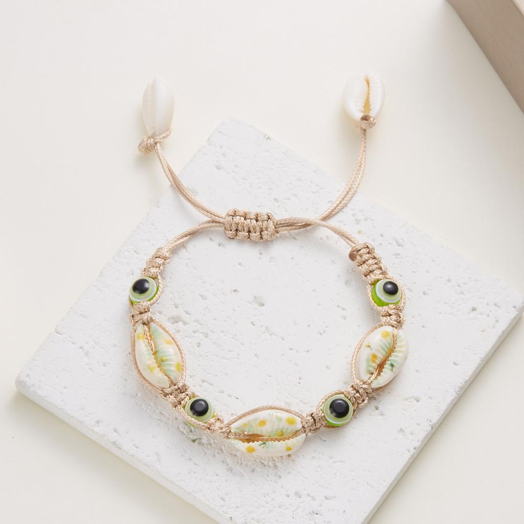 Boho Colorful Shell Braided Bracelet for Women Men Charm Blue Evil Eye Beaded Bracelet Lucky Amulet Friendship Jewelry Gifts