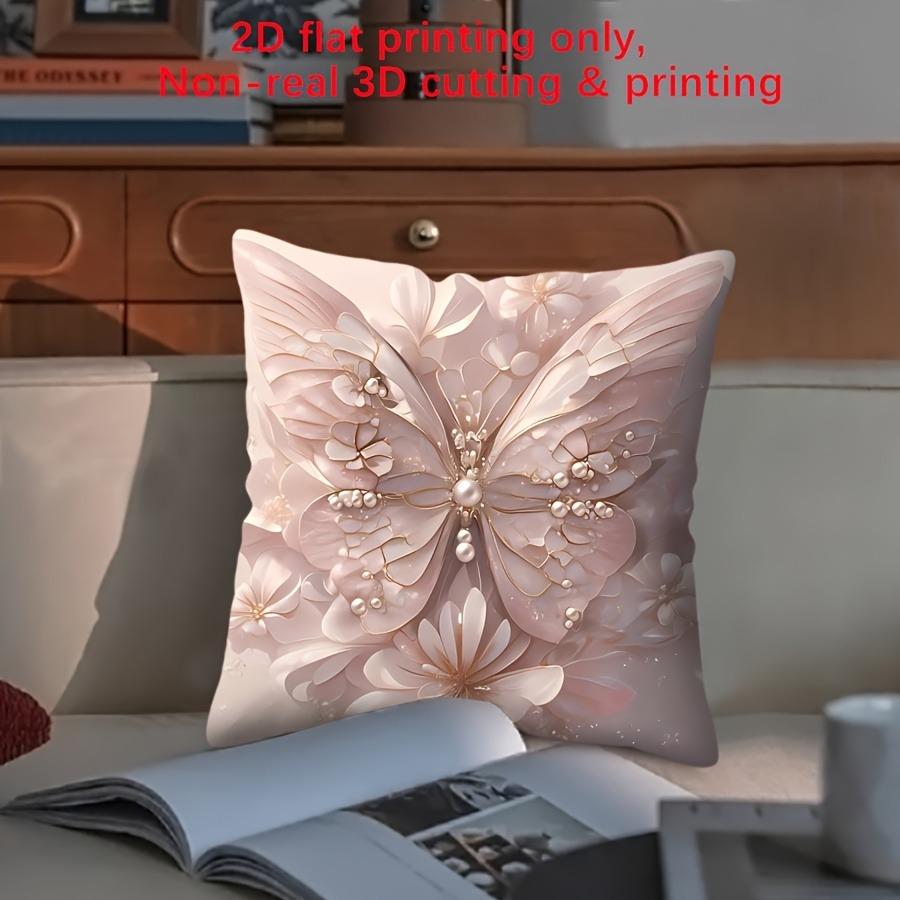 1 шт., 2D плоская печать розовая бабочка и жемчуг наволочка 40x40cm/16x16inch