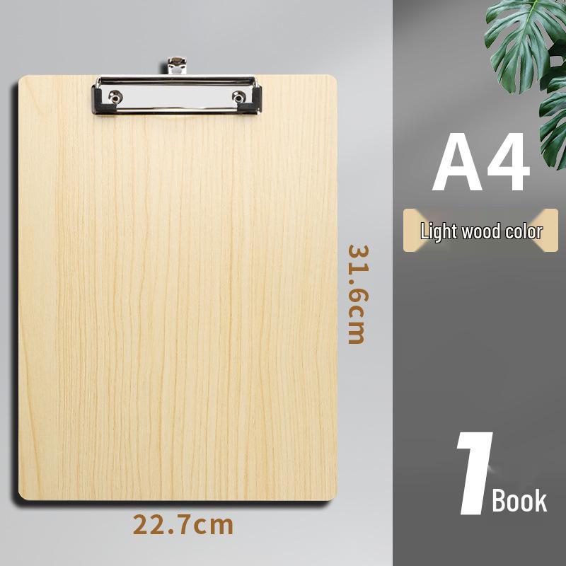 A4 Wooden Clipboard with Writing Pad for Office, School, and Storage Use.