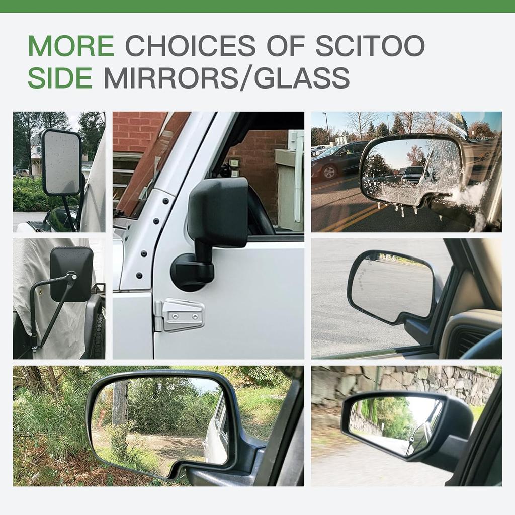 SCITOO Side View Mirror Glass Driver Left Side Fit For 2003-2008 For HONDA PILOT W/O HEATED Chrome Flat Replacement Exterior Mirror Glass