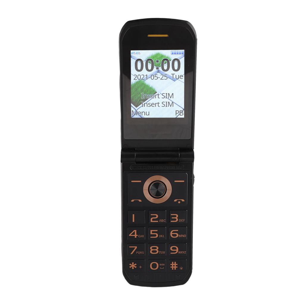 4G Senior Flip Phone with Big Button Clear Sound Flip Cell Phone for Elderly Dual Screen Display 4800mAh Battery SOS