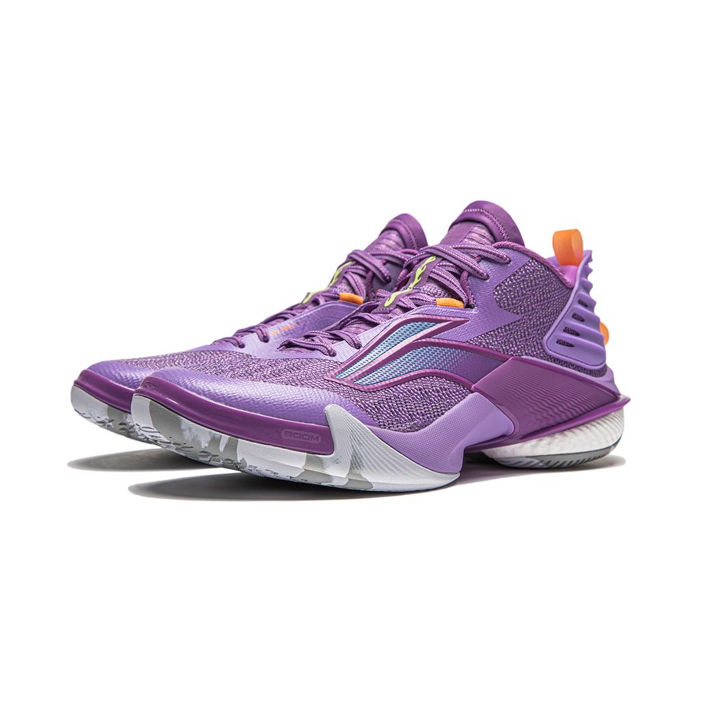 Li Ning Air Strike 10 Comfortable Trendy Breathable Supportive Rebound Mid-Top Basketball Shoes Men sneaker Misty-Purple ABAU017-1