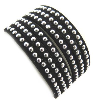[N3053] - Silver Black 'Scarlett' Designer Bracelet (studs)