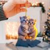 Acrylic Cat Couple Pendant: Car, Backpack, and Keychain Decor Gift
