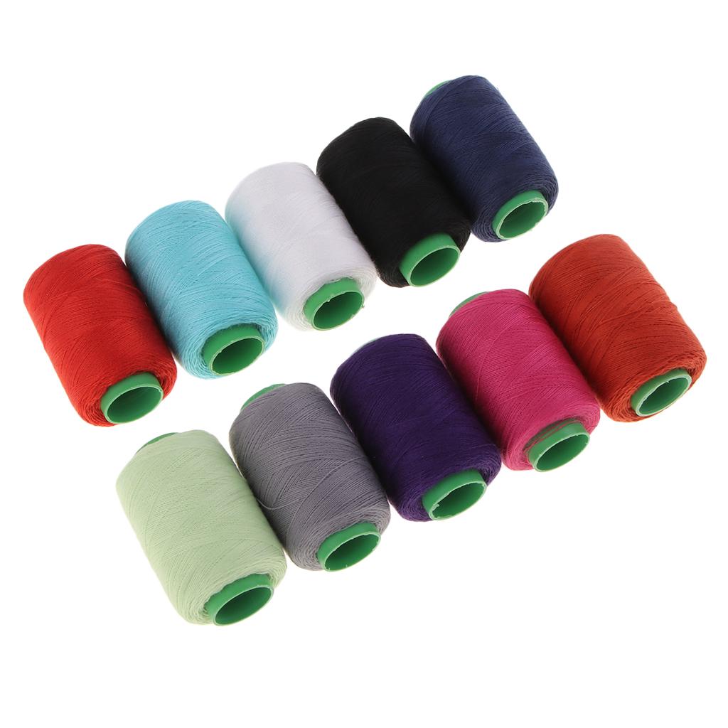 Buy 10 Spools Polyester Sewing Threads for Hand/Machine White at ...