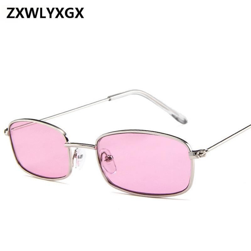 ZXWLYXG  New Small Rectangle Sunglasses Women Retro Brand Designer Red Sun Glasses Men Glasses Female Unisex